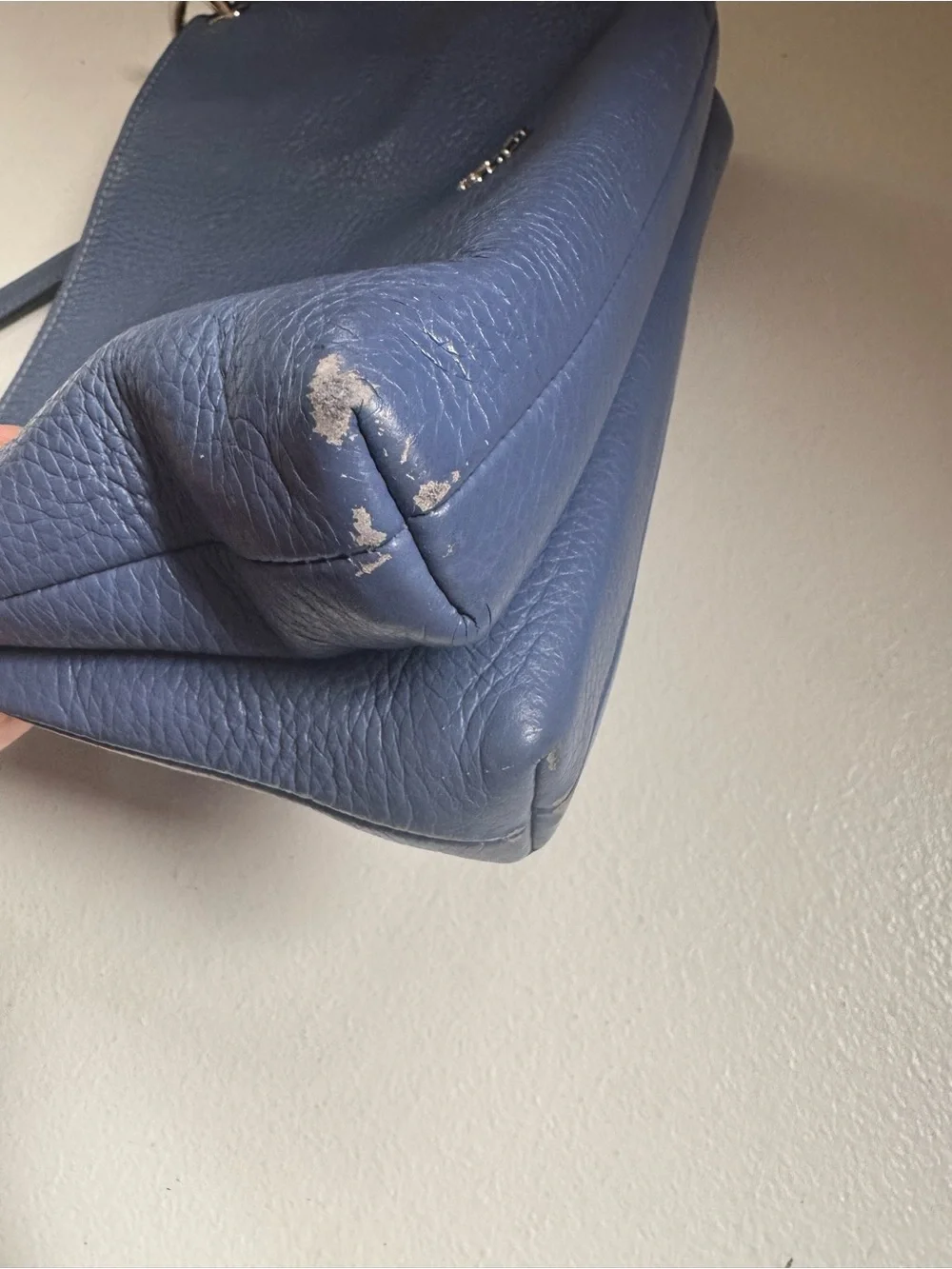 Coach Mia Crossbody bag in  pale blue pebbled leather